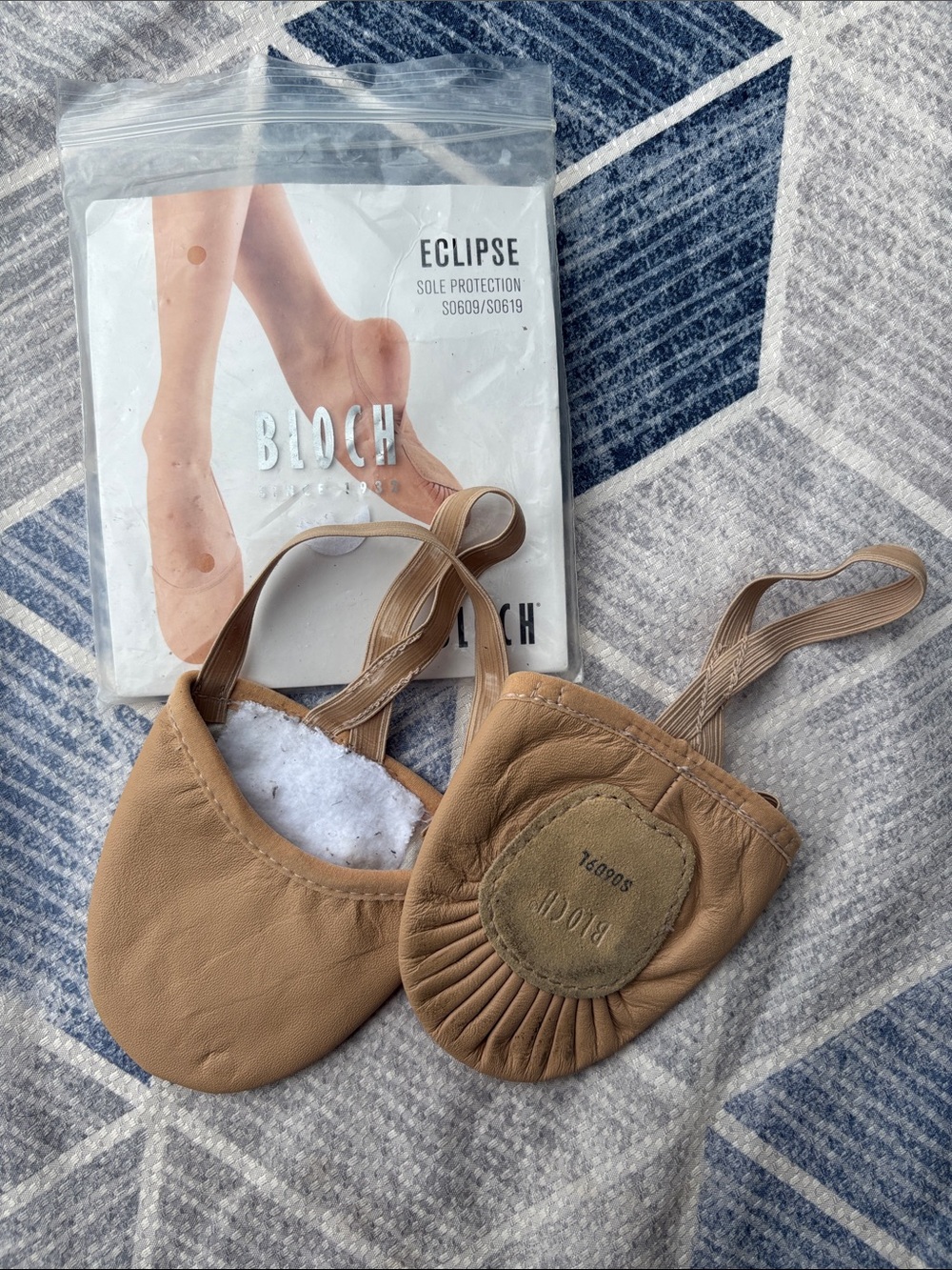 Bloch Tan Half-Sole Foot Undeez with Elastic Straps